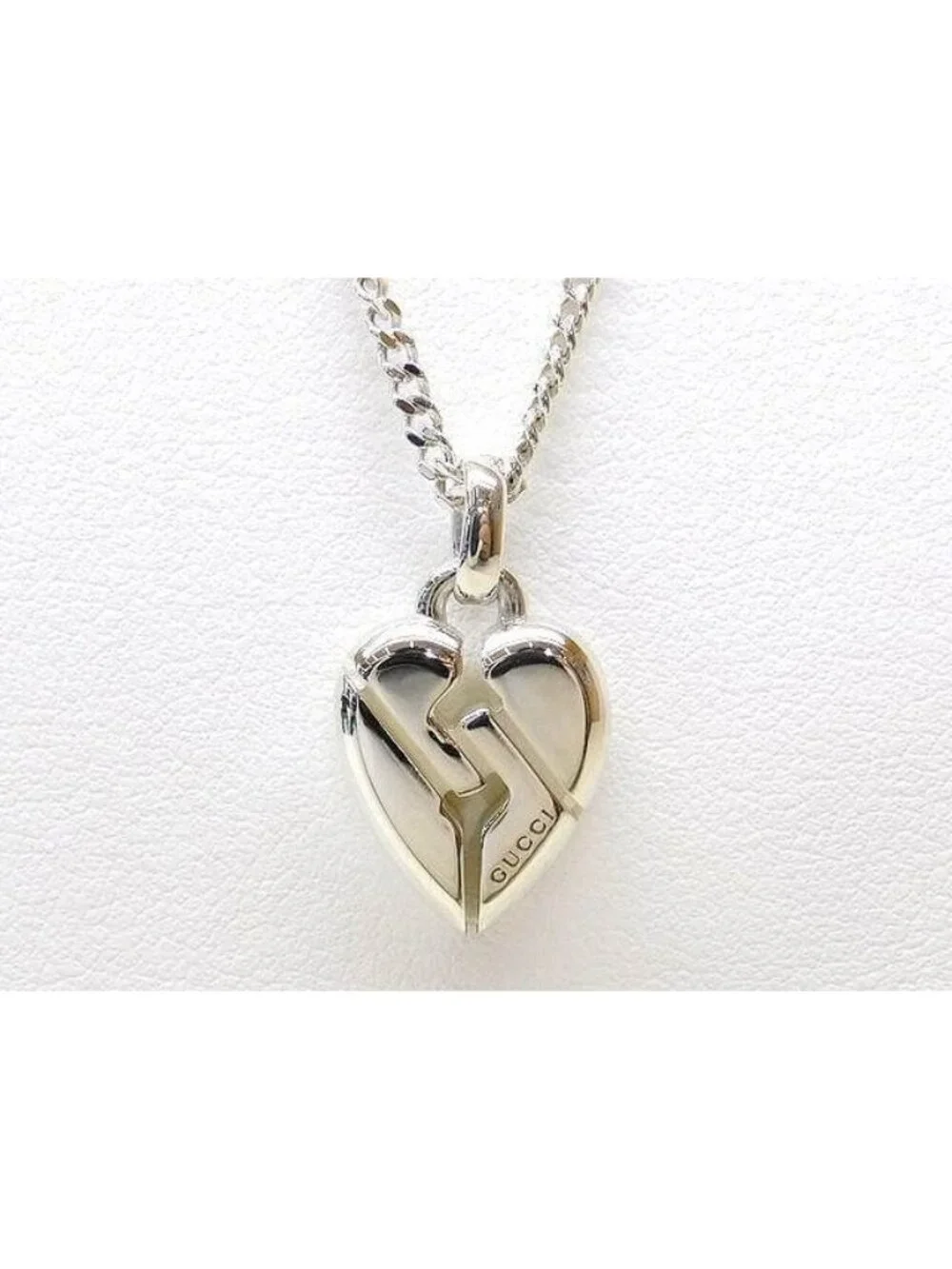 Gucci Knot Heart Necklace 925 Sterling Silver